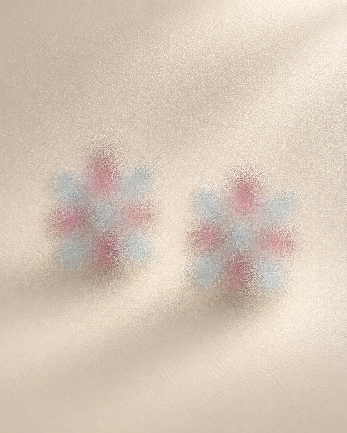 Frosted study of soft blush and blue colour